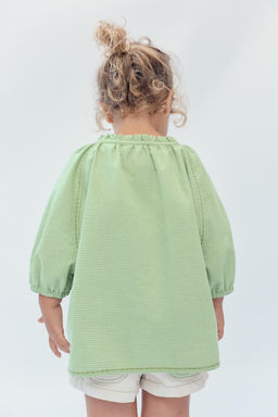 2-14 A?OS/ BLUSA CUADRO VICHY LIMITED EDITION / Verde claro - Zara фото 4