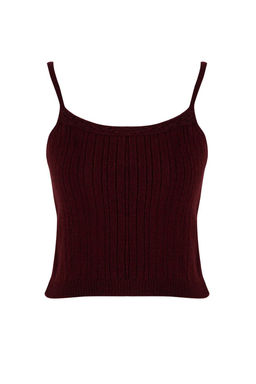 Bordo Kare Yaka Dantel Garnili Triko H?rka-Bluz Yumusak Dokulu Triko Tak?m TWOAW26HI00086 - Trendyolmilla фото 15