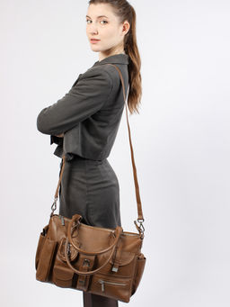 LACCOMA сумка Y2431-рыжий натуральная кожа полиэстер