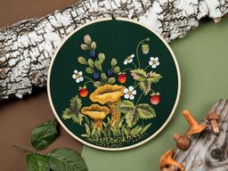 Набор для вышивания PANNA Живая картина JK-2257 Грибы. Лисички 20.5 х 20.5 см