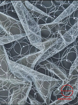 Тюль на шторной ленте с рисунком