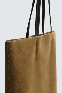 BOLSO SHOPPER PIEL / Marr?n Tabaco - Zara фото 6
