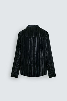 PLEATED VELVET OVERSHIRT