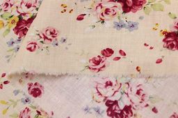 Импорт. хлопок Букеты роз на св.персиковом, ш.1.48м, хлопок-100%, 105гр/м.кв - Купава фото 2