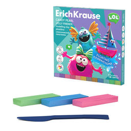 Пластилин ErichKrause плавающий "Jolly Friends Candy Pearl" 12цв. 216гр. стек (65447) перламутровый