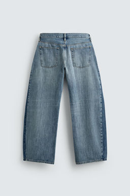 JEANS LOOSE BALLOON FIT BANDAS CONTRASTE / Azul medio - Zara фото 9