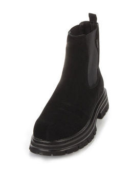 01-155-1HR BLACK Ботинки Челси демисезонные женские (натуральная замша, байка)