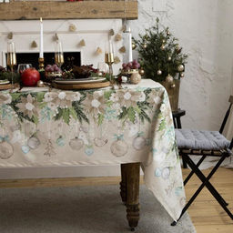 Скатерть Этель Beautiful Сhristmas 149х110см с ГМВО, 100%хл, 190г/м2