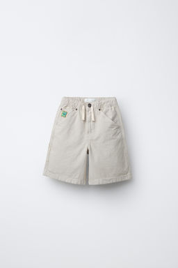 BERMUDA CARPENTER LOGO BORDADO / Crudo - Zara фото 2