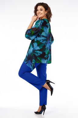 Костюм Элль стиль 2263/2 мультиколор принт/василек  фото 2