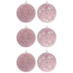 Набор 6 новогодних шаров 9,5*9,5 см "Розэ" с глиттером