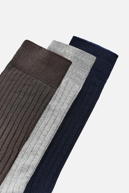 3-PACK OF MERCERISED COTTON RIBBED SOCKS - Zara фото 3