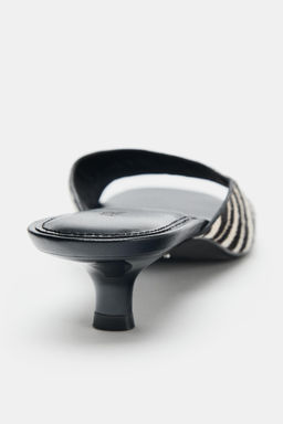 ANIMAL PRINT LEATHER KITTEN HEEL MULES - Zara фото 9