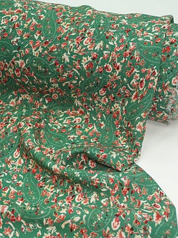 Штапель Премиум (Digital) Энжела цв.зеленый, ш.1.45м, вискоза-100%, 120гр/м.кв