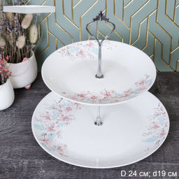 Ваза для сервировки 2-х ярусная / WG-2/LYGP75/95 (23014) /уп 12/ Нежность