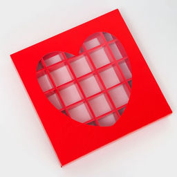 Цена за 2 шт. Коробка для 25 конфет, красное сердце, 22×22×3.5 см