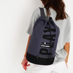 Рюкзак-торба молодёжный, отдел на стяжке шнурком, цвет чёрный/серый - Nazamok фото 3