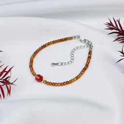 Браслет из Граната Спессартин и Сердолика