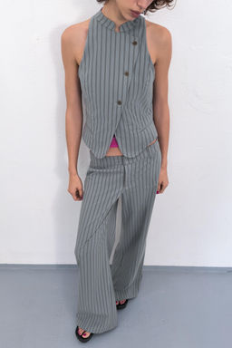 PANTAL?N FLARE RAYA DIPLOM?TICA / Azul / Gris - Zara фото 4