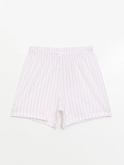 Beli Lastikli ?izgili K?z ?ocuk Pijama ?ort