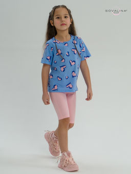 Костюм Актив розовые сердечки на голубом-розовый - Sovalina фото 10