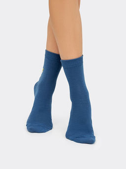 Цена за 5 пар! Высокие детские носки джинсового цвета - Mark formelle фото 2