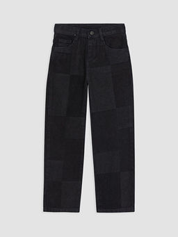 Slim Fit Par?al? Erkek ?ocuk Jean Pantolon