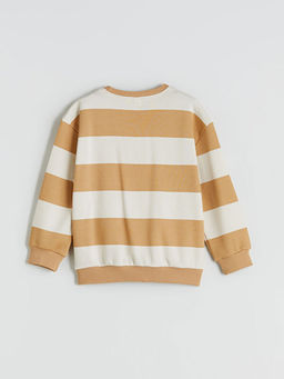 Bisiklet Yaka Bask?l? Erkek ?ocuk Sweatshirt