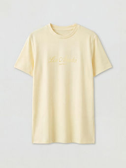 Bisiklet Yaka Los Angeles Bask?l? Kad?n Ti??rt