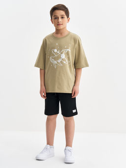 Футболка для девочки цвета хаки с принтом - Kogankids фото 32