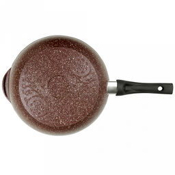 Сотейник с антипригарным покрытием д24см "Шоколад", h8,2см, s0,4см, ручка из термостойкого пластика, стеклянная крышка с пароотводом, подарочная упаковка (Россия)