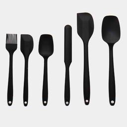 Набор кухонных принадлежностей из силикона 6 шт Черный