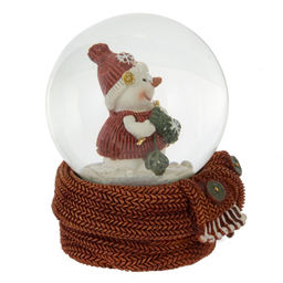 Фигурка декор в стекл шаре "Снеговик-добряк", D 6.5 см, L6,5 W7,5 H8,5 см