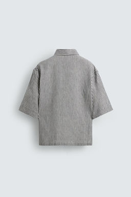 CAMISA RELAXED FIT RAYAS / ?ndigo - Zara фото 9