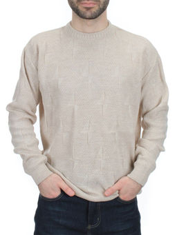 G636 LIGHT BEIGE Джемпер мужской (100% шерсть)