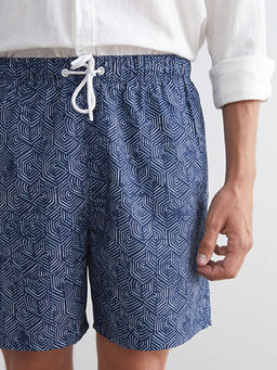 K?sa Boy Desenli Erkek Deniz ?ortu