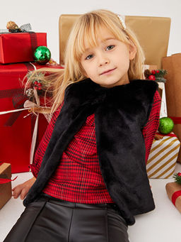 Bisiklet Yaka Pel?? K?z Bebek Yelek