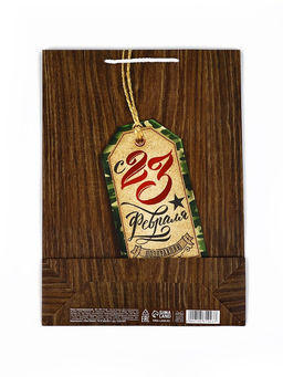 Цена за 2 шт. Пакет подарочный ламинированный С 23 февраля, L 28?38?9 см