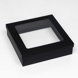 Цена за 5 шт. Коробка подарочная складная, упаковка, крышка - дно, чёрная, с окном 30?30?8 см - UPAK LAND фото 2