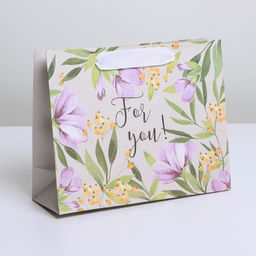 Цена за 3 шт. Пакет подарочный крафтовый, упаковка, For you, 22 х 17.5 х 8 см