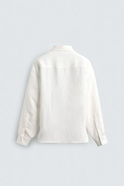 CAMISA RELAXED FIT ESTRUCTURA RAYA / Blanco - Zara фото 8