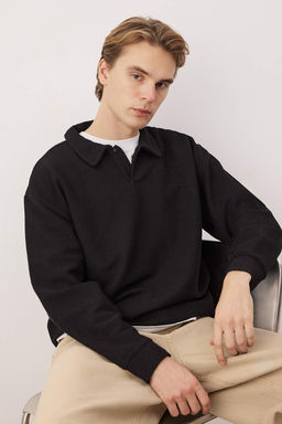 Yesil Yeni Oversize/Genis Kesim Polo Yaka Kal?n C?tc?tl? Sweatshirt TMNAW26SW00051 - Trendyolmilla фото 18