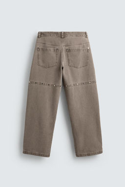 LIMITED EDITION RELAXED FIT TROUSERS WITH STUDS - Zara фото 9