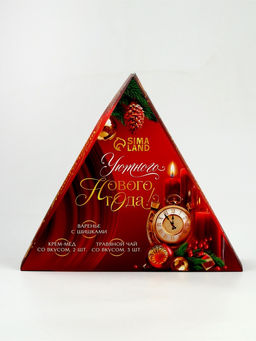 Подарочный набор новогодний «Уютного года» крем-мёд 2 шт. × 120 г, варенье 100 мл., чай 3 шт. × 25 г