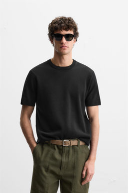 RELAXED FIT KNIT T-SHIRT - Zara фото 2