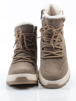 04-PAAG97-1Z KHAKI Ботинки зимние женские (натуральная замша, 100% шерсть)