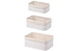 Набор 3 корзин 1 корзина 30,5*20,5*12 см, 1 корзина 27,5*17,5*10 см, 1 корзина 24,5*14,5*8 см, белый - Elan gallery фото 3