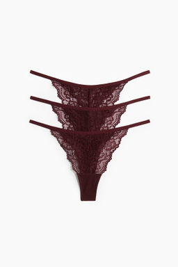 Pack de 3 bragas Thong de encaje