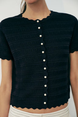 CHAQUETA PUNTO BOT?N PERLA / Marino - Zara фото 4