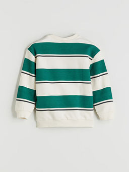 Bisiklet Yaka ?izgili Erkek ?ocuk Sweatshirt